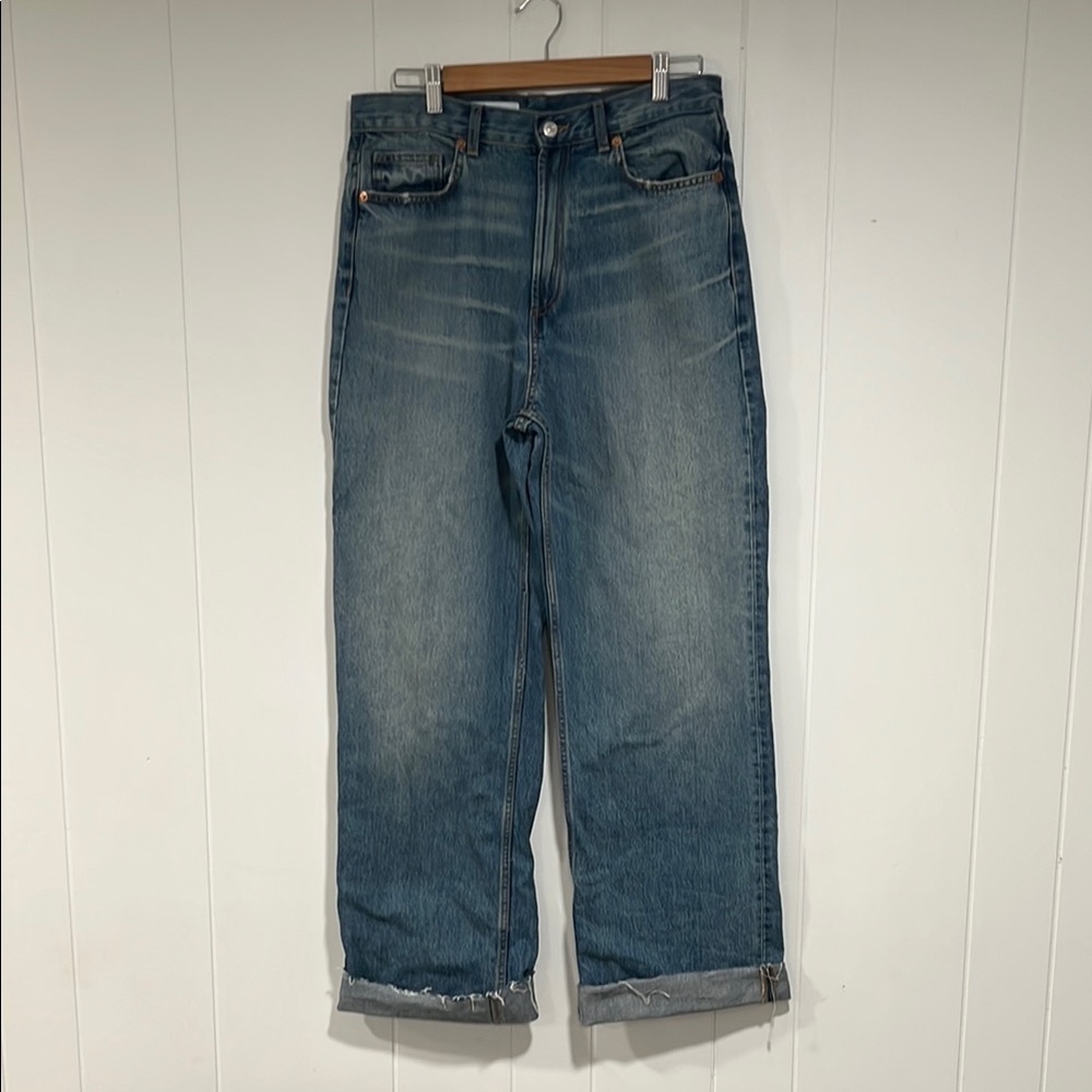 Zara Blue Flare Wide‎ Leg Jeans Sz 10